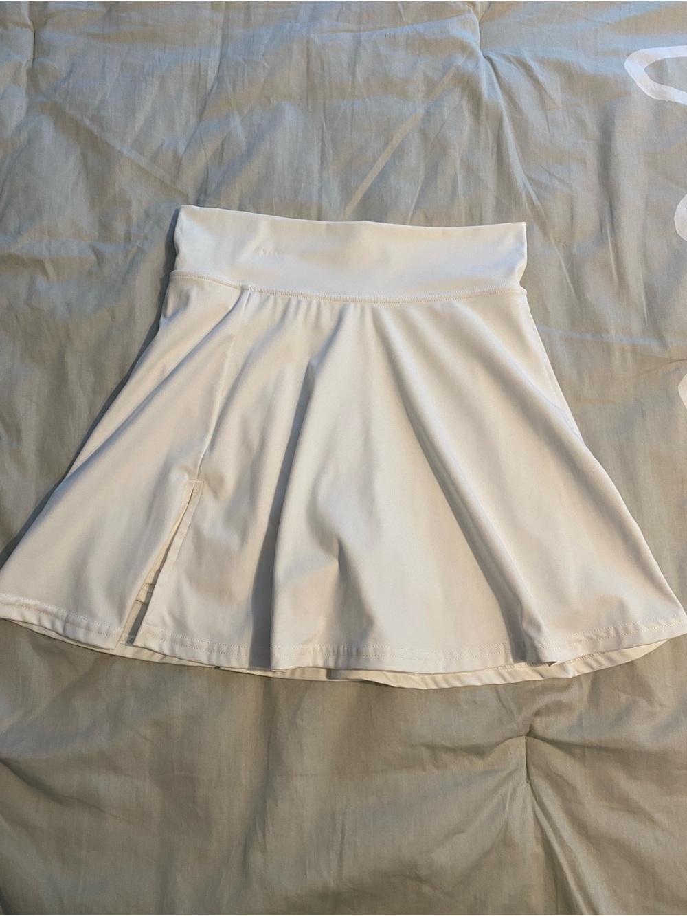 White Women's Athletic Skirt with Built-In Short